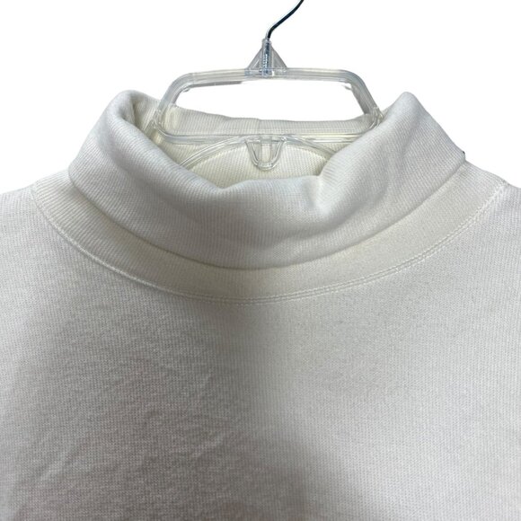 Zara White Turtleneck Sweater Top‎ Loose Fit Long Sleeves Minimalist Medium - Picture 9 of 16